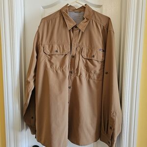 Eddie Bauer Men's Lightweight Brown Utility Shirt Jacket